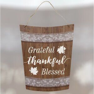 Autumn Wall Hanging Decor Thanksgiving Farmhouse Vintage Style Bucket Shape